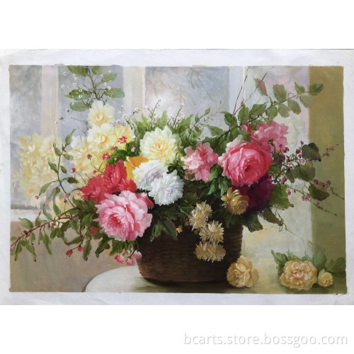 BC16-K001 Colorful flowers on canvas oil painting